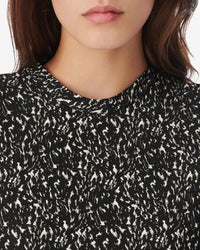 Odyle short dress - Black & Ecru