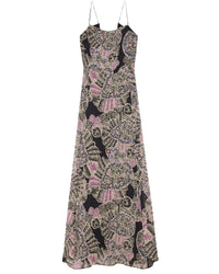 Ralni silk maxi dress - Black Multico