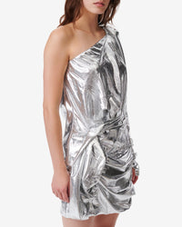 Samuel dress in silk - Silver