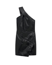 Sulvi asymmetric leather dress - Black