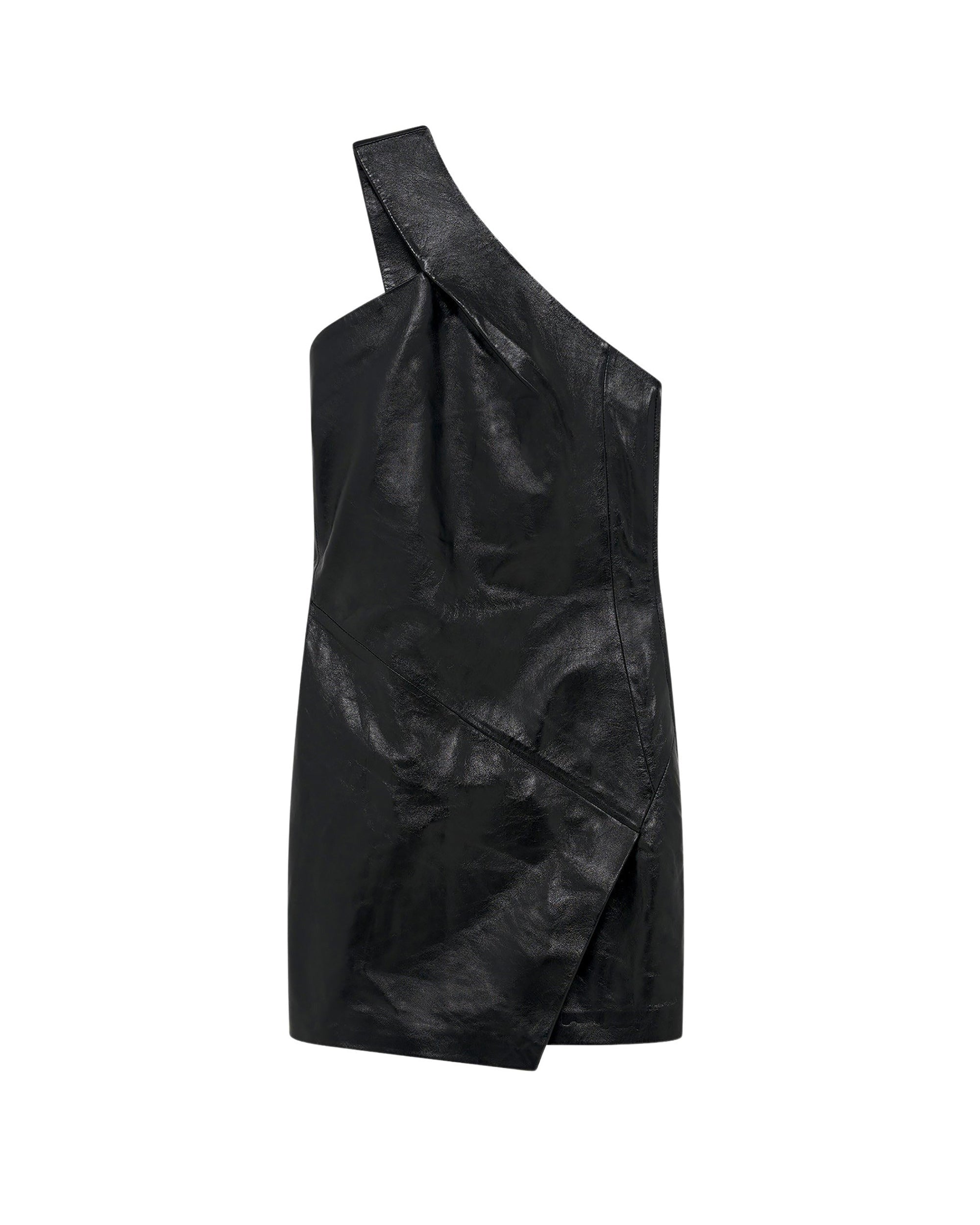 Sulvi asymmetric leather dress - Black