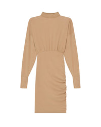 Viggo high neck dress - Light Camel