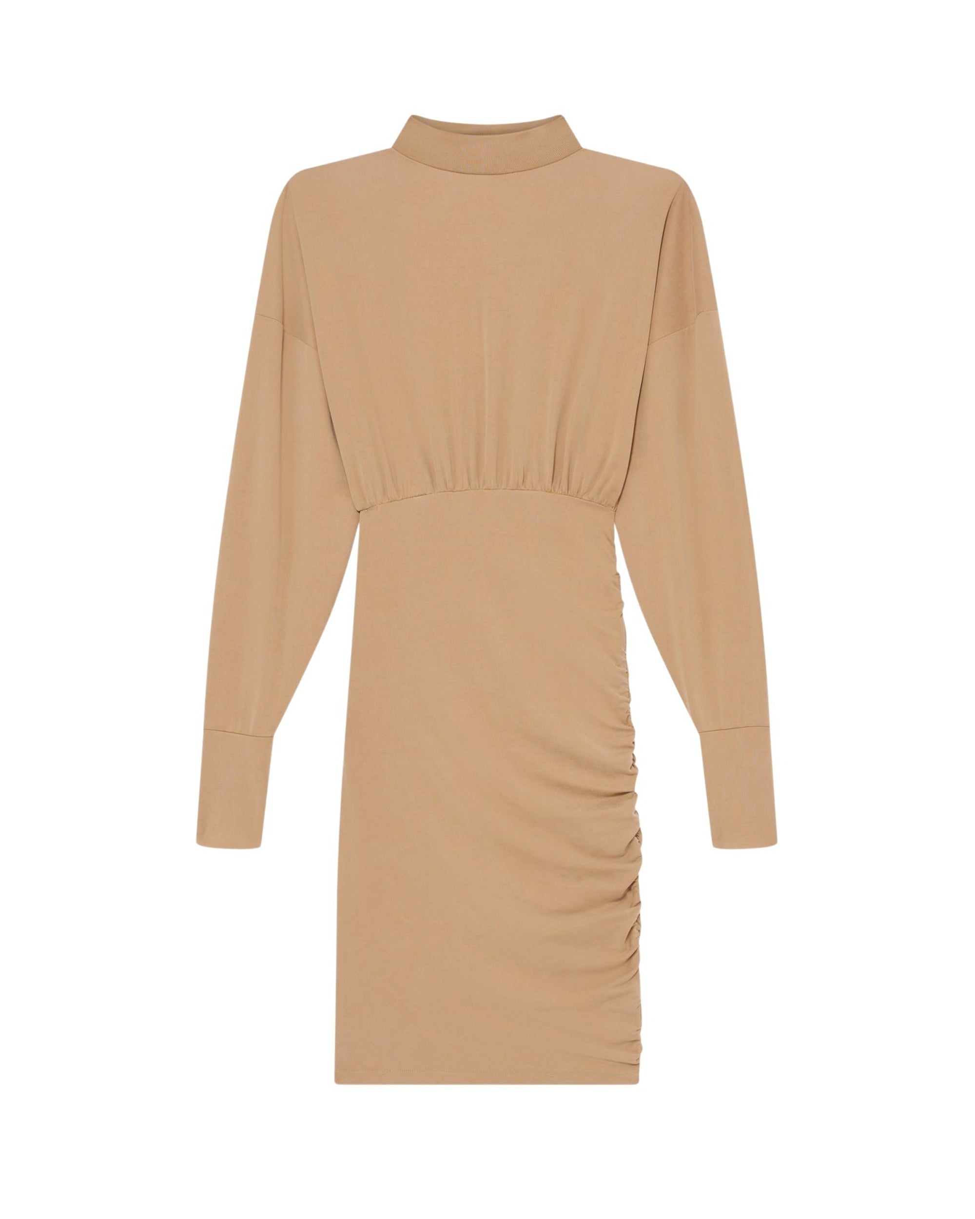 Viggo high neck dress - Light Camel