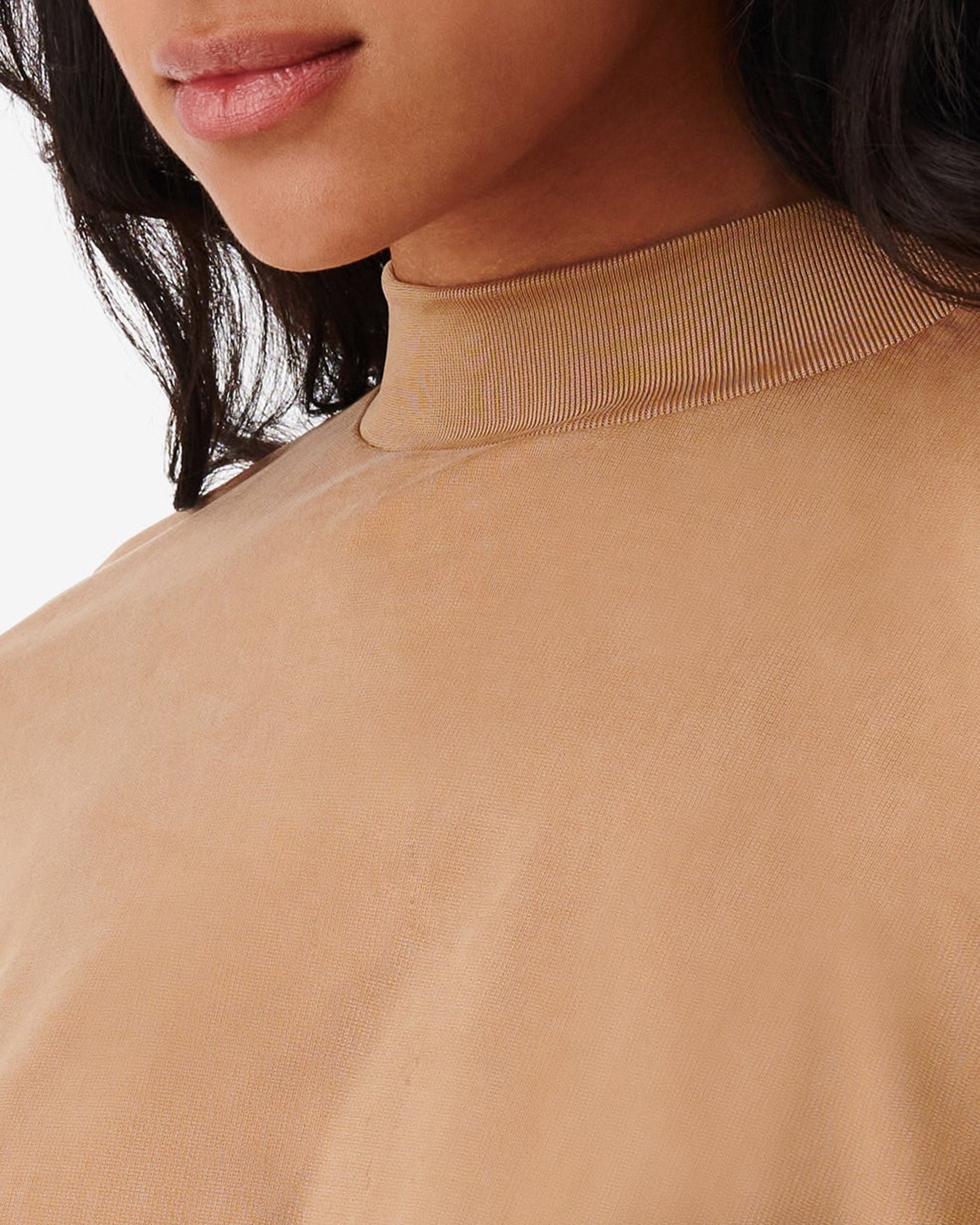 Viggo high neck dress - Light Camel