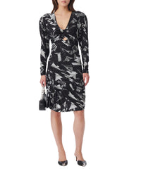 Yanna long-sleeved dress - Black & Silver