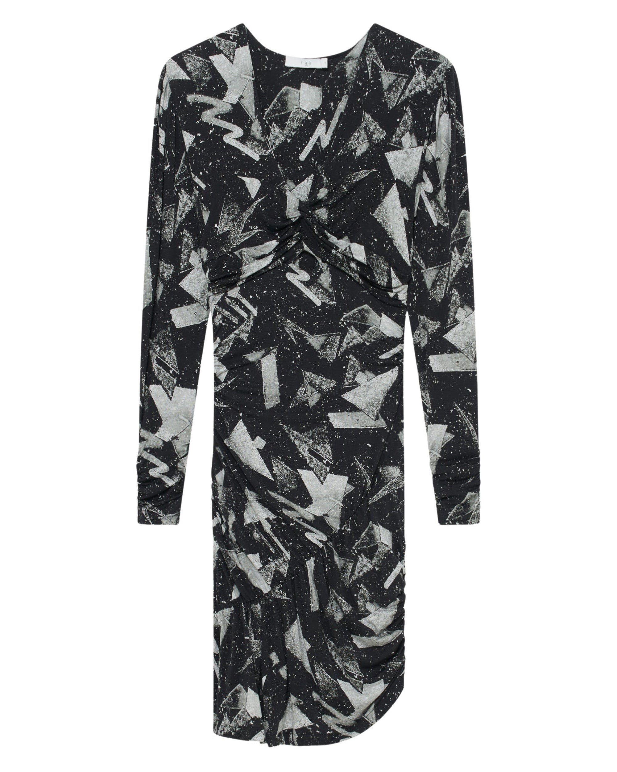 Yanna long-sleeved dress - Black & Silver