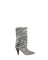 Ulli Pony low leather boots - Beige & Black Zebra