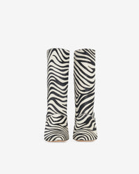 Ulli Pony low leather boots - Beige & Black Zebra
