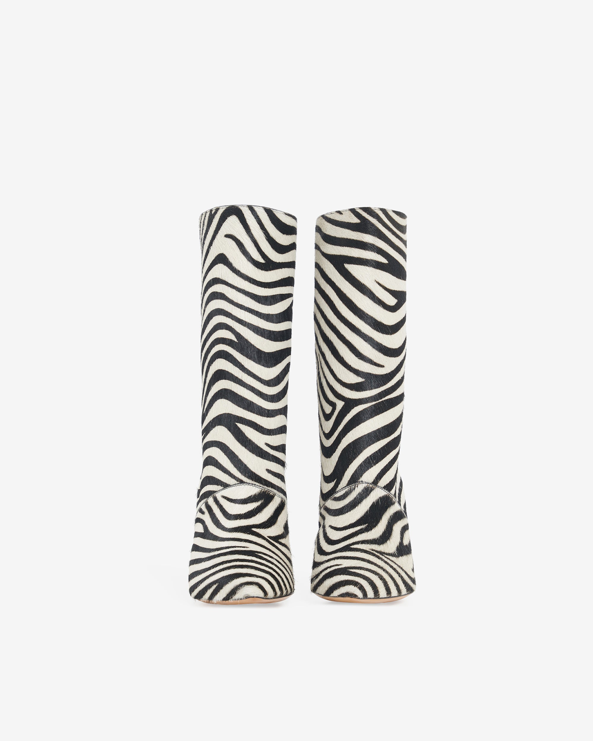 Ulli Pony low leather boots - Beige & Black Zebra
