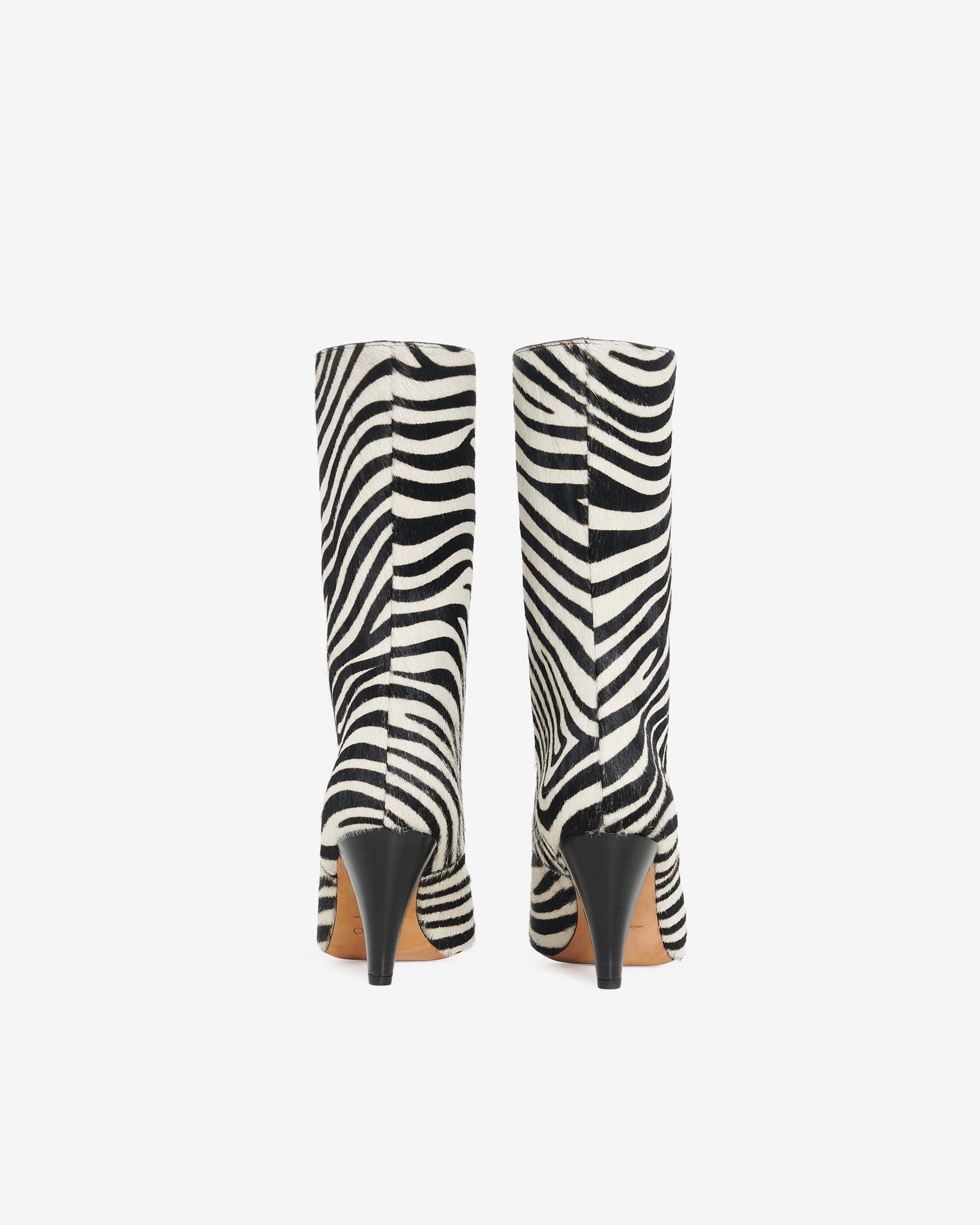 Ulli Pony low leather boots - Beige & Black Zebra