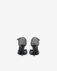 Zaniah Glitter pumps in leather - Black & Silver