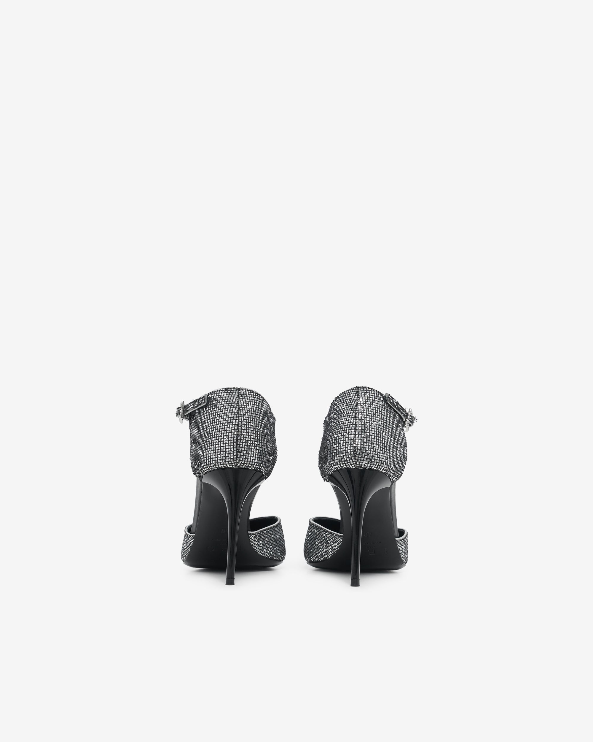 Zaniah Glitter pumps in leather - Black & Silver