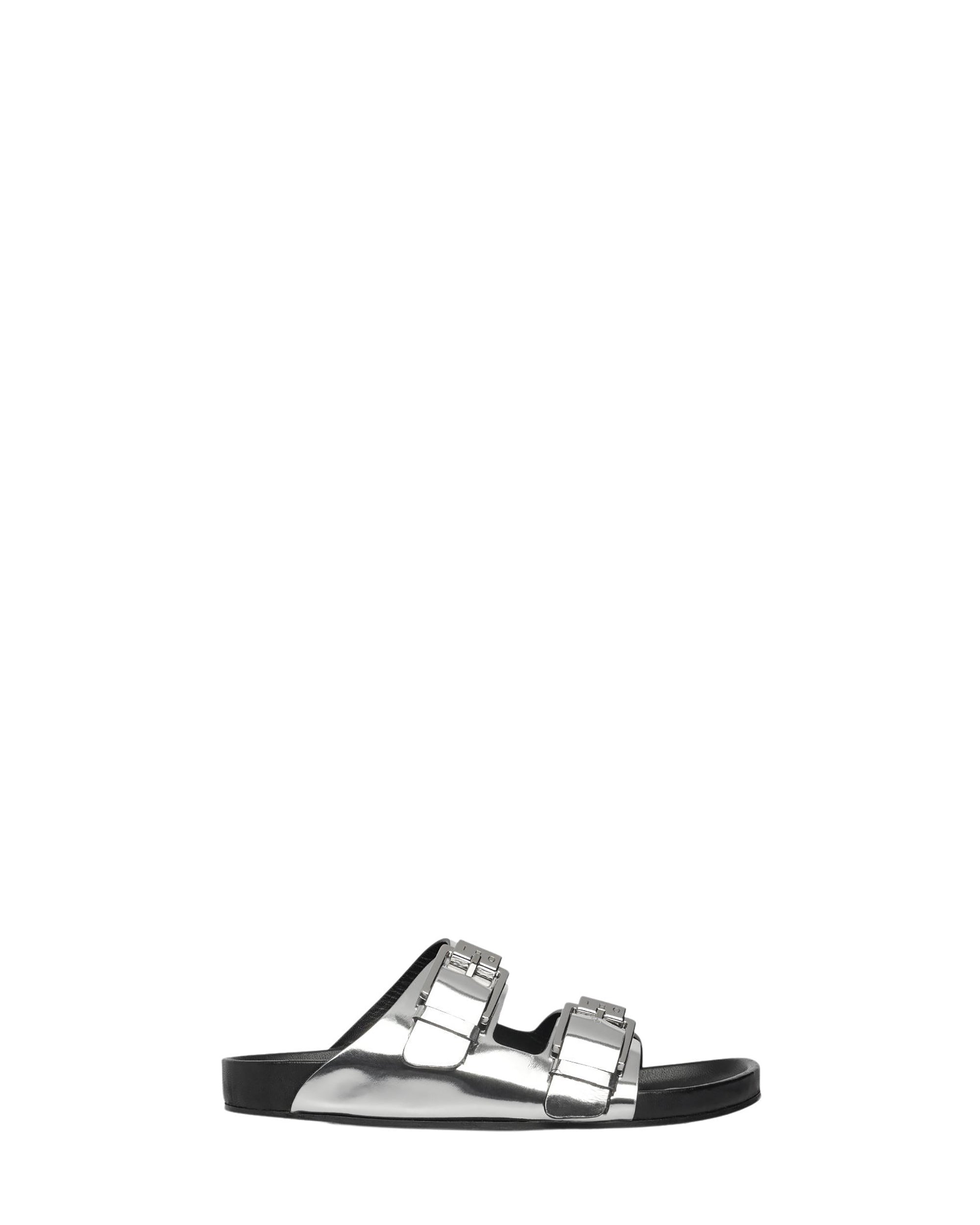 Billie Mirror sandals in leather - Silver Miror