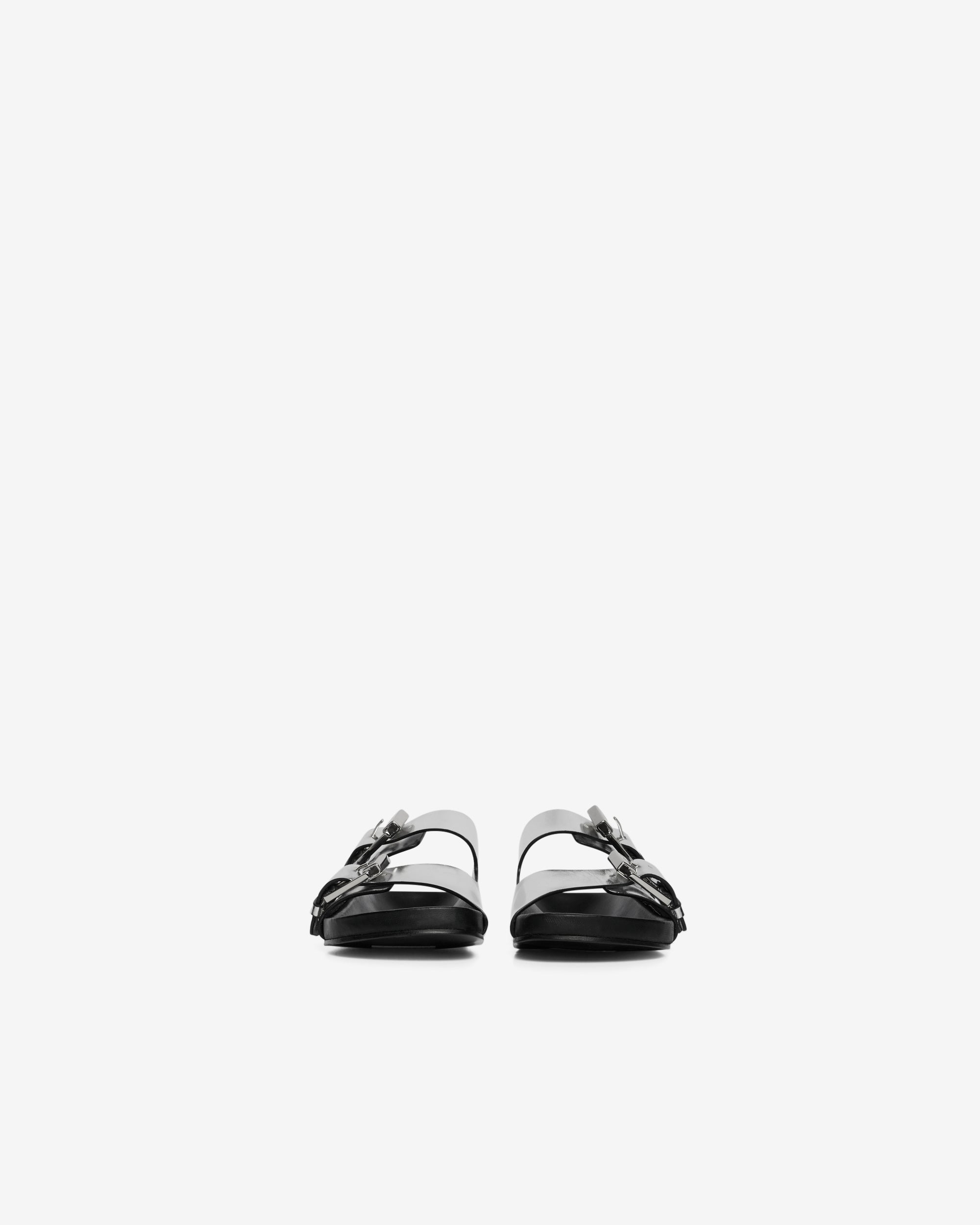 Billie Mirror sandals in leather - Silver Miror
