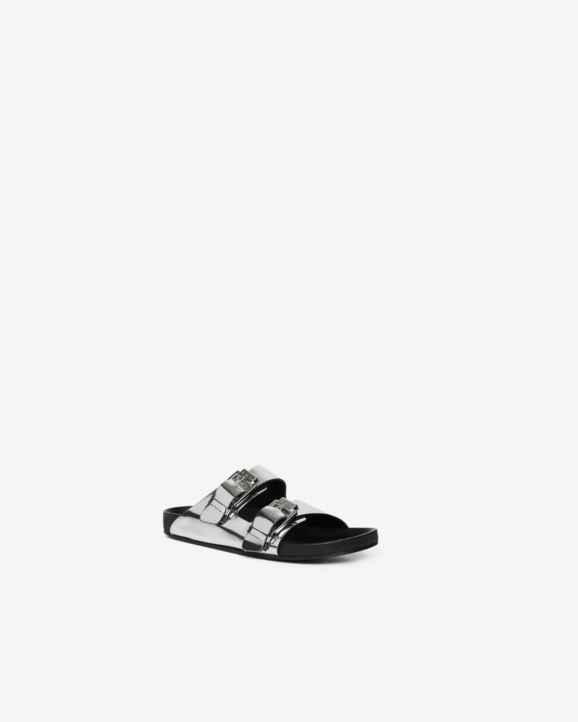 Billie Mirror sandals in leather - Silver Miror