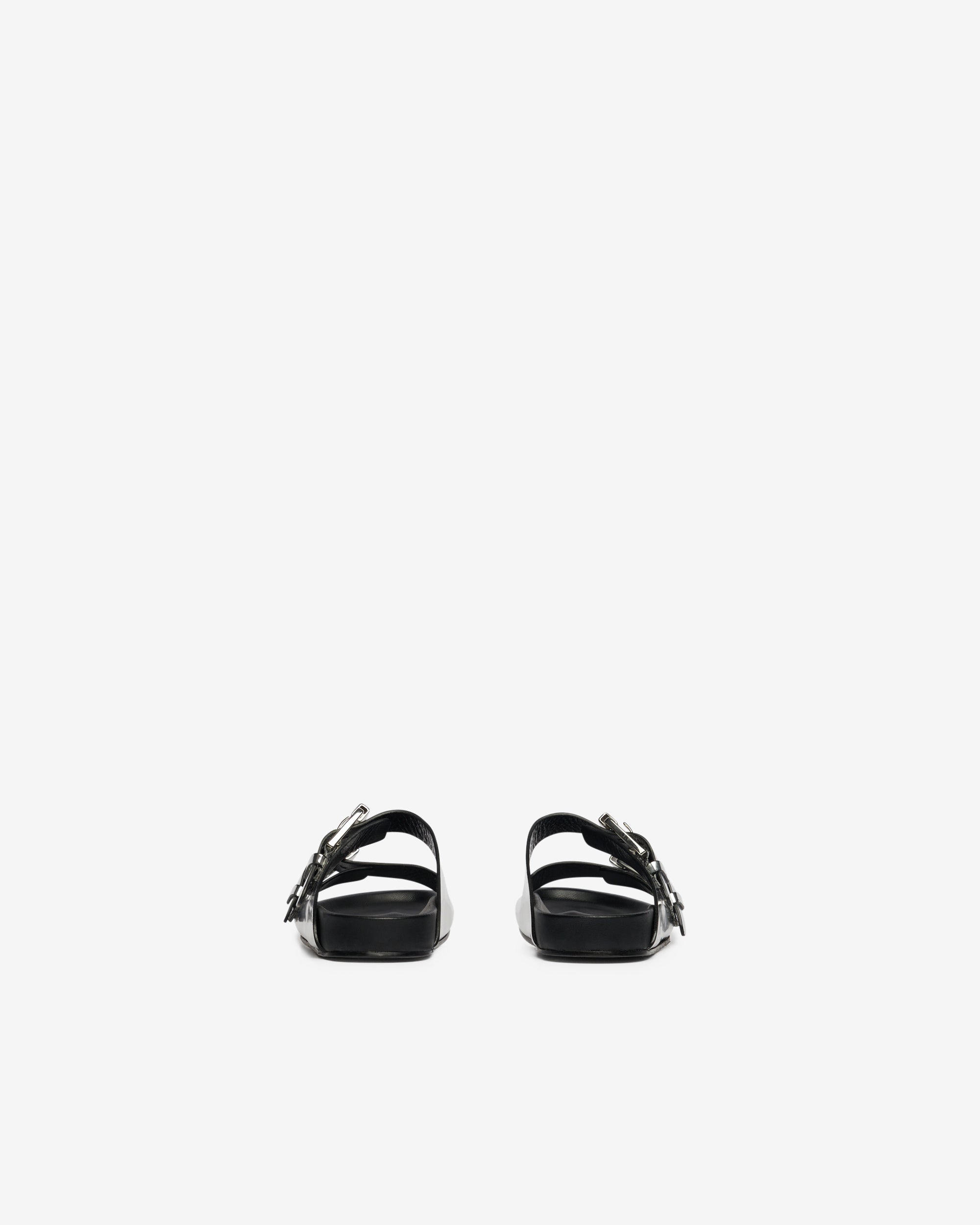 Billie Mirror sandals in leather - Silver Miror
