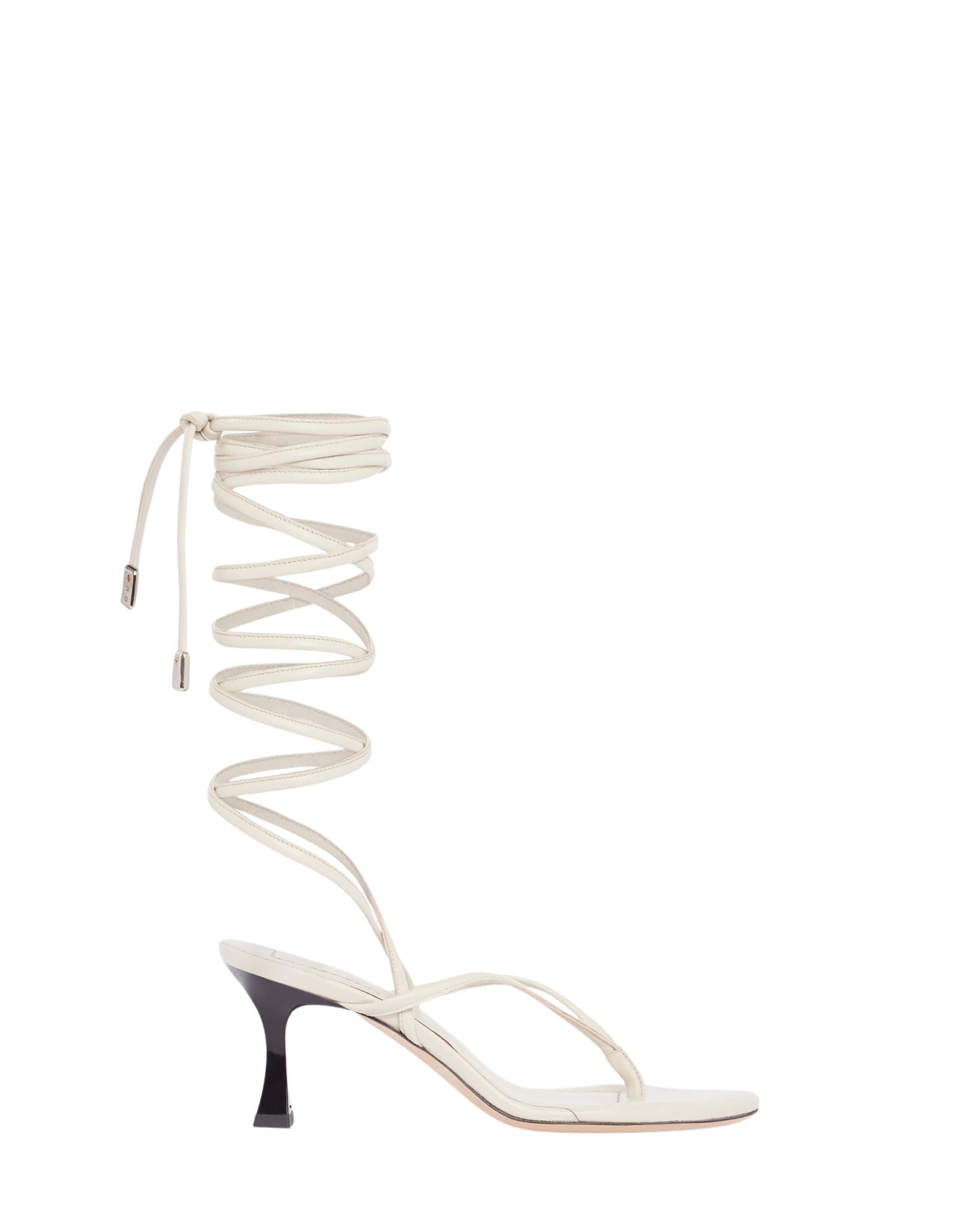 Calia 75 sandals in leather - Oyster Grey