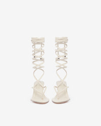 Calia 75 sandals in leather - Oyster Grey