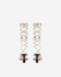 Calia 75 sandals in leather - Oyster Grey
