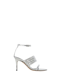 Calia Mirror 100 sandals in leather - Silver Miror