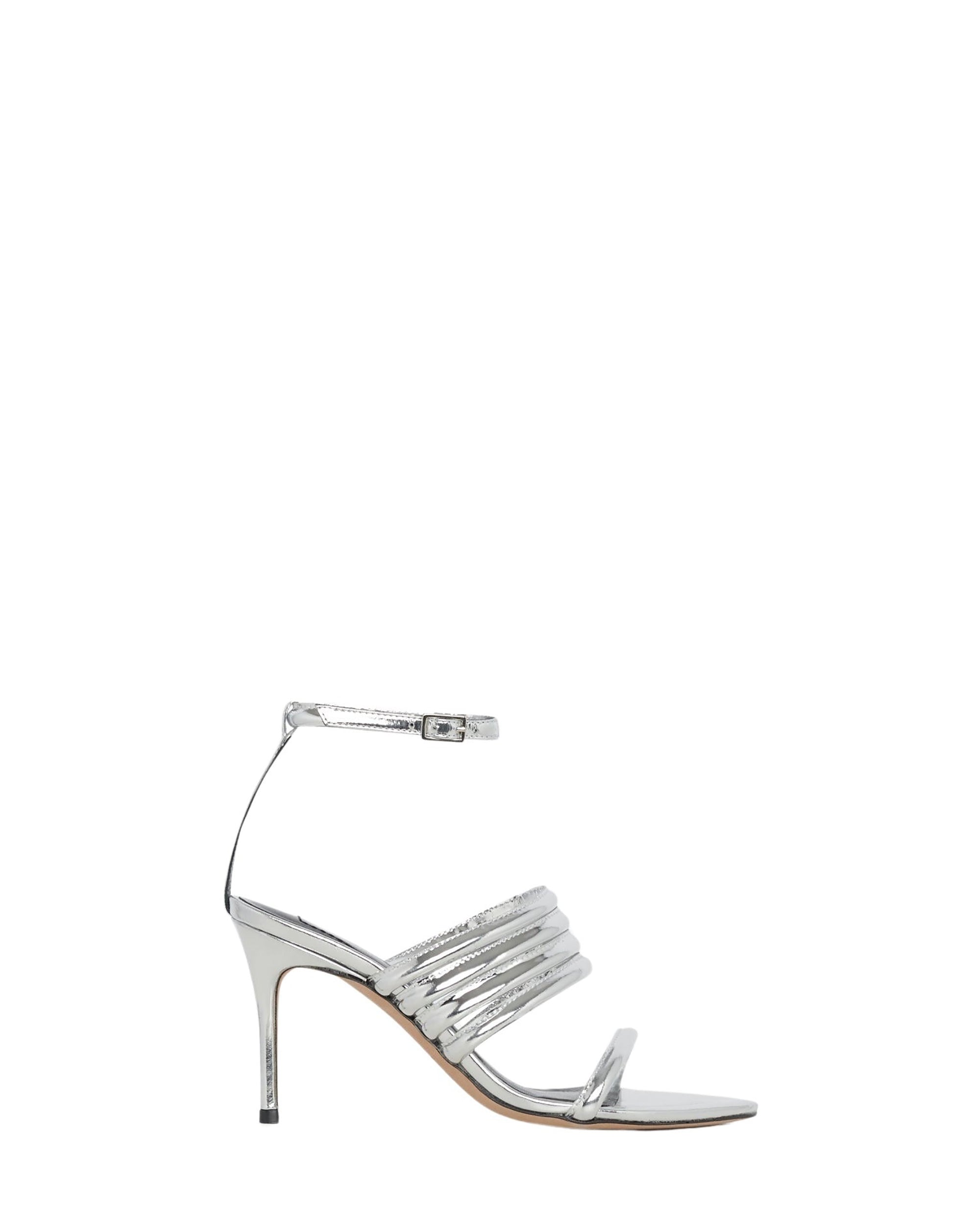 Calia Mirror 100 sandals in leather - Silver Miror