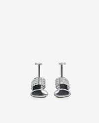 Calia Mirror 100 sandals in leather - Silver Miror