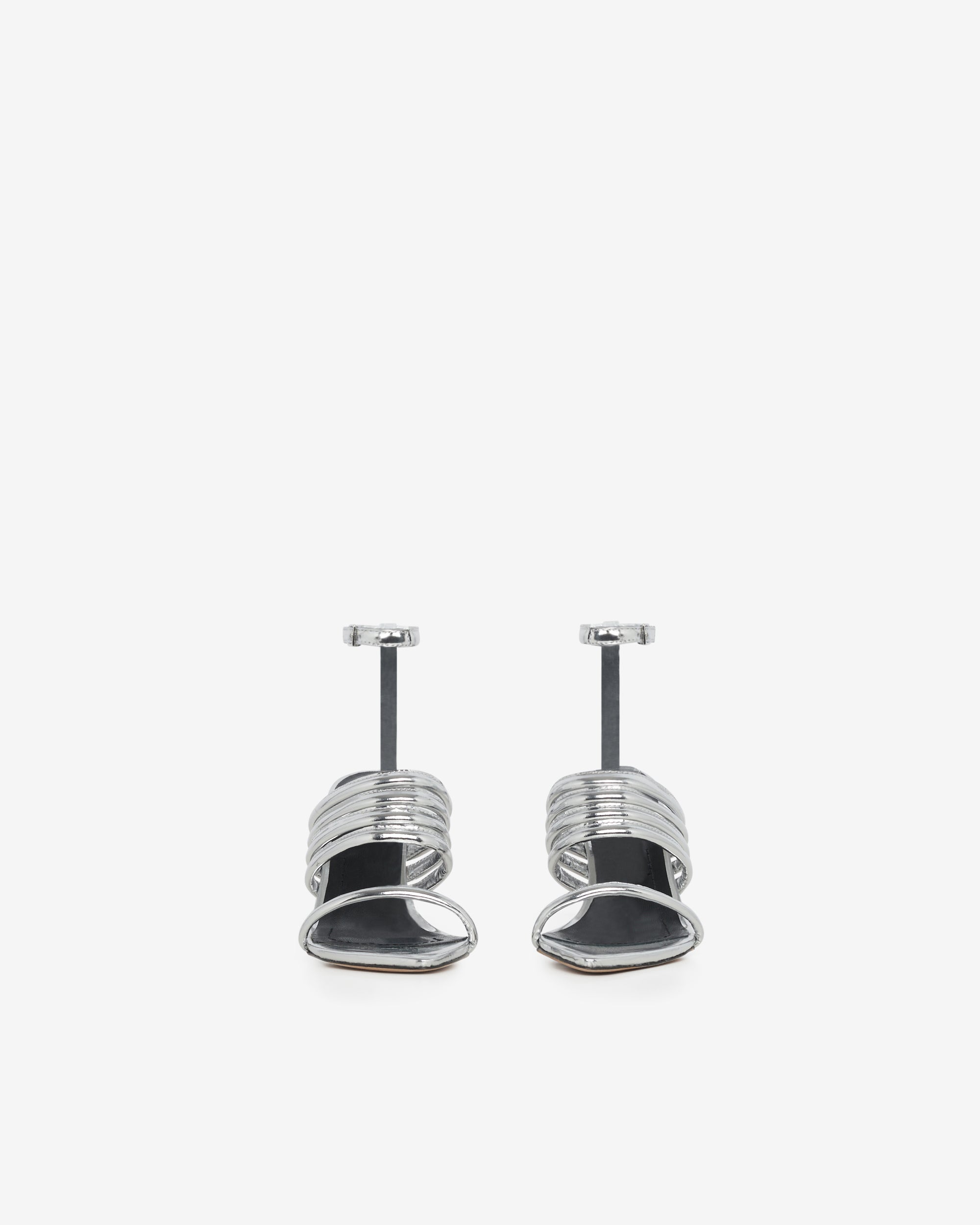 Calia Mirror 100 sandals in leather - Silver Miror