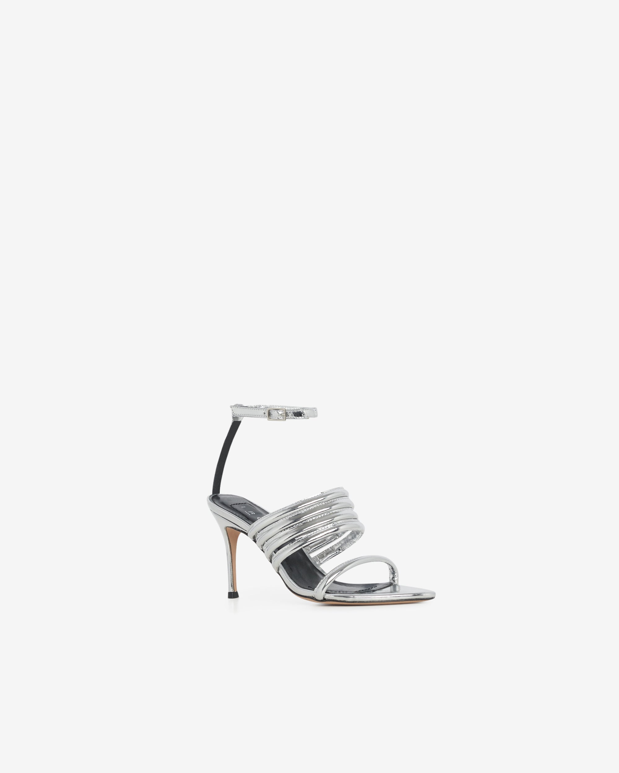Calia Mirror 100 sandals in leather - Silver Miror