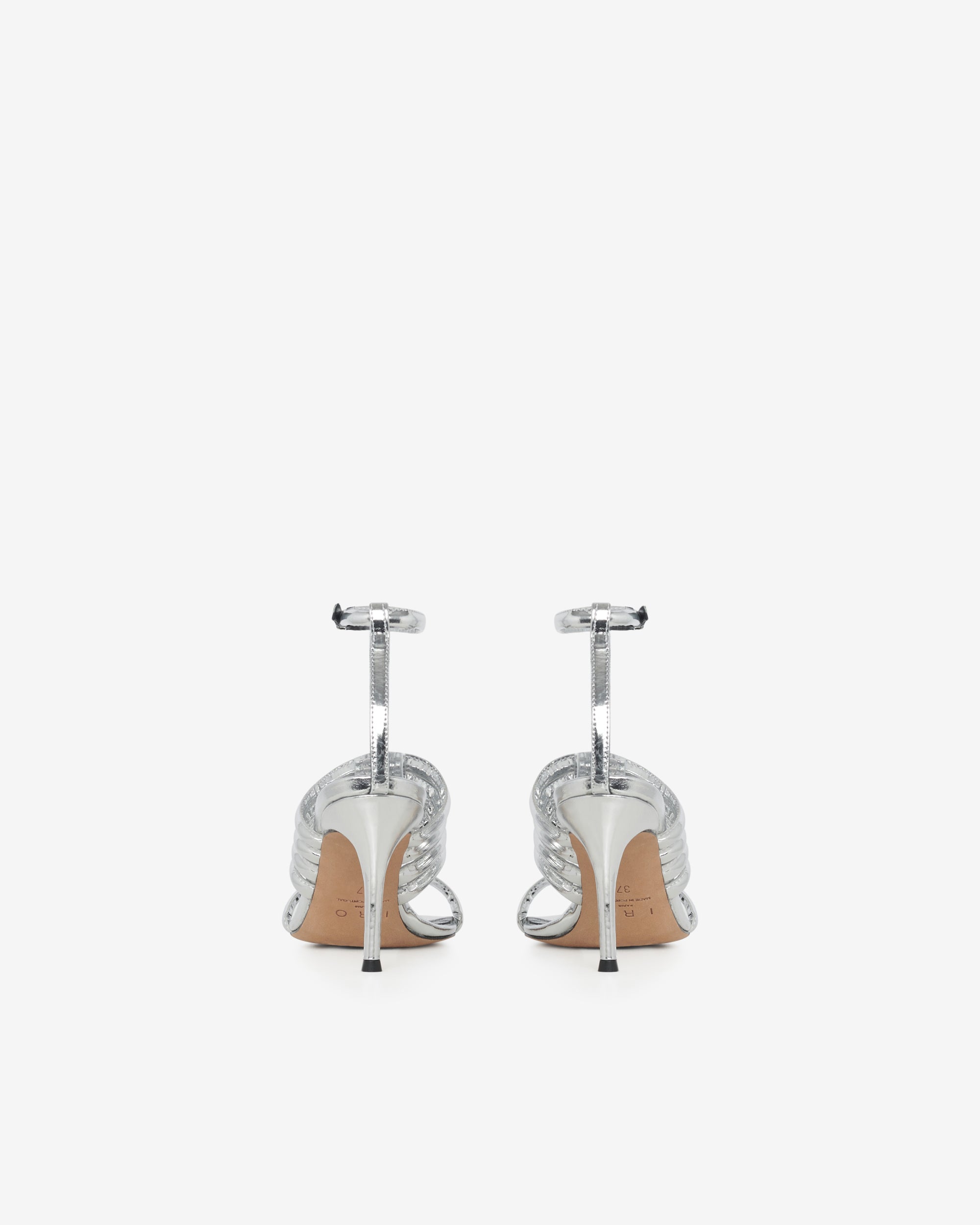 Calia Mirror 100 sandals in leather - Silver Miror