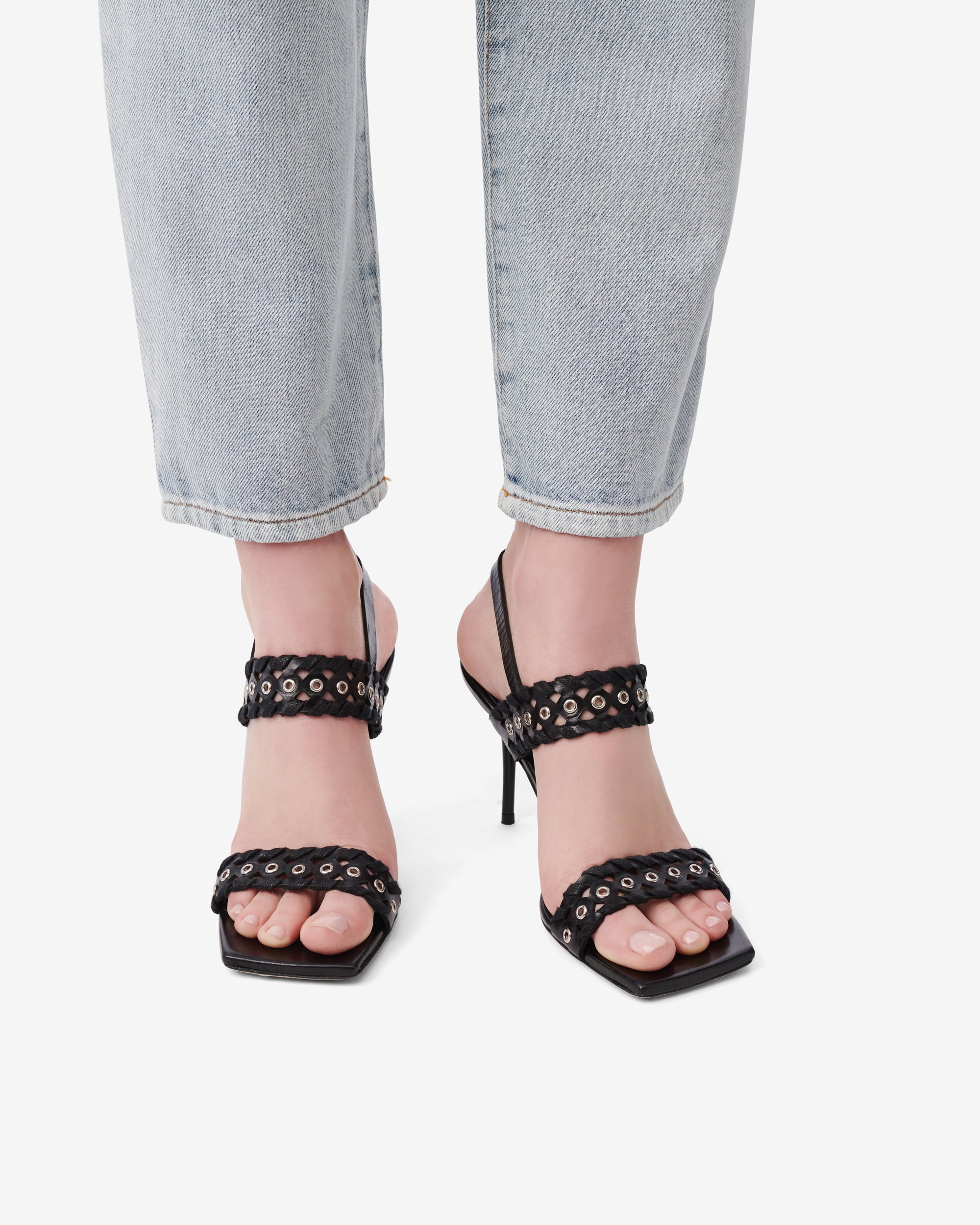 Chlorite sandals in leather - Black
