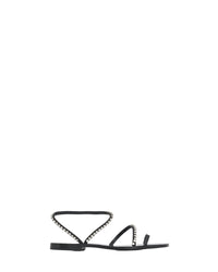 Rhea Strass sandals in leather - Black