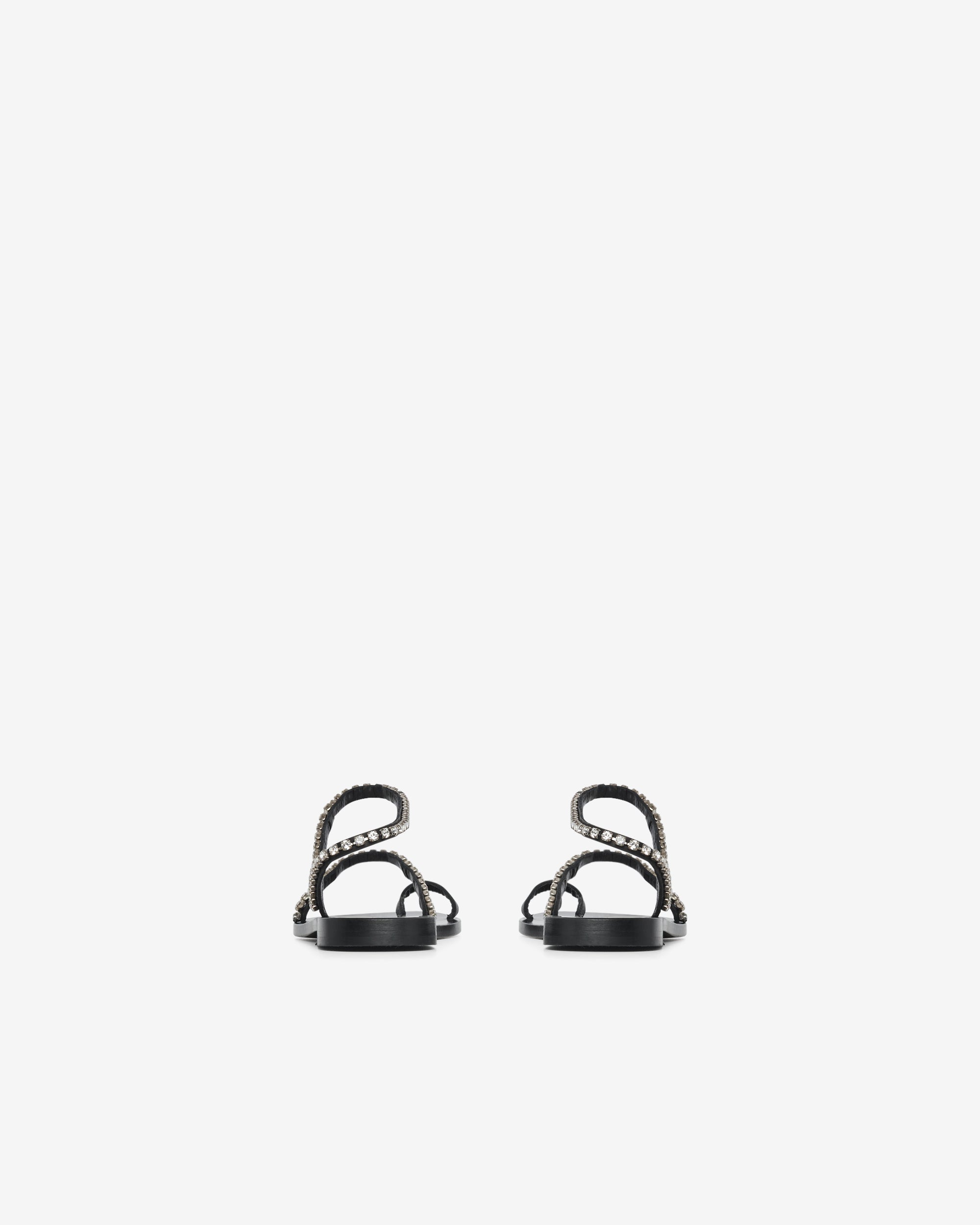 Rhea Strass sandals in leather - Black