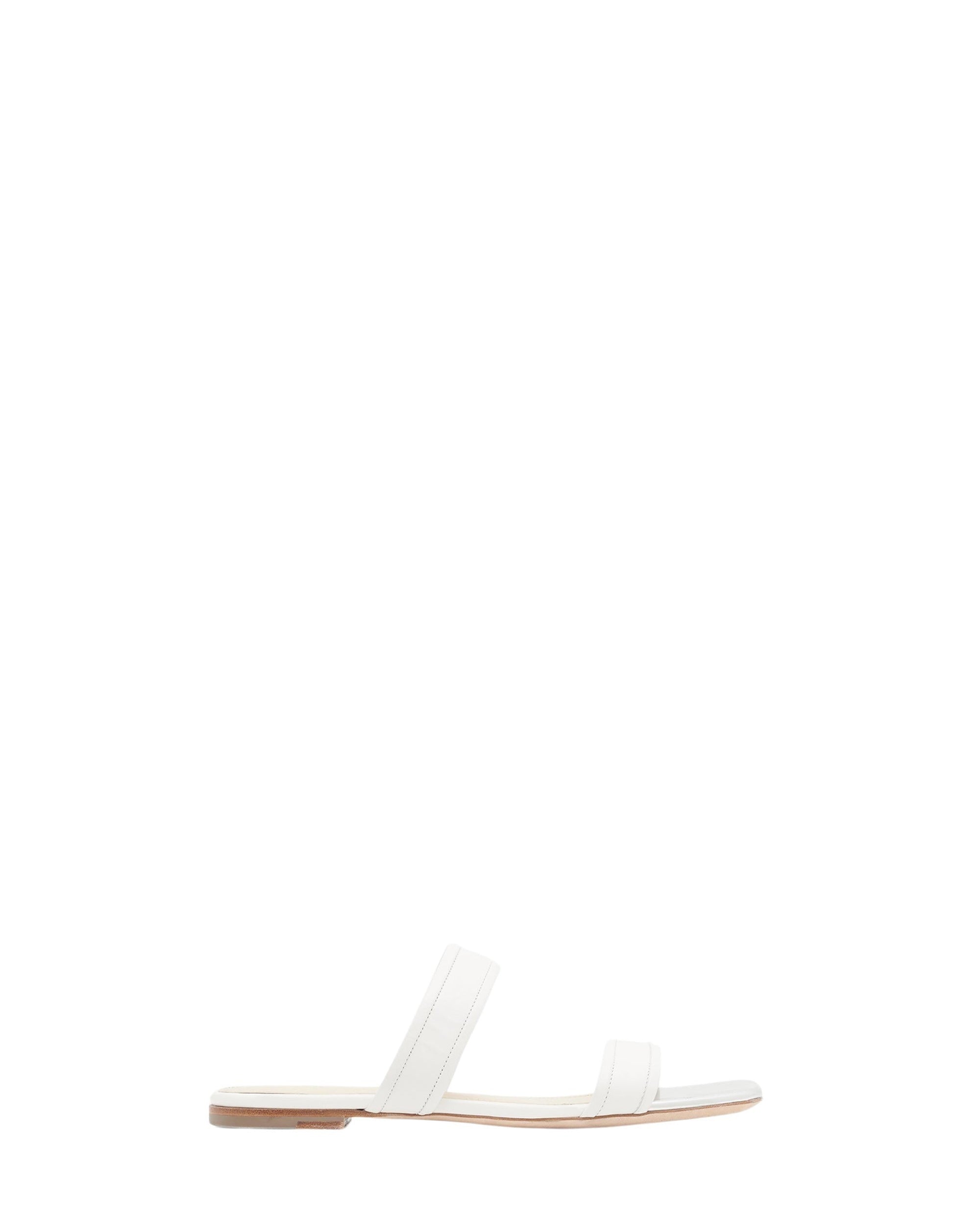 Thulite Met sandals in leather - Full White Silver