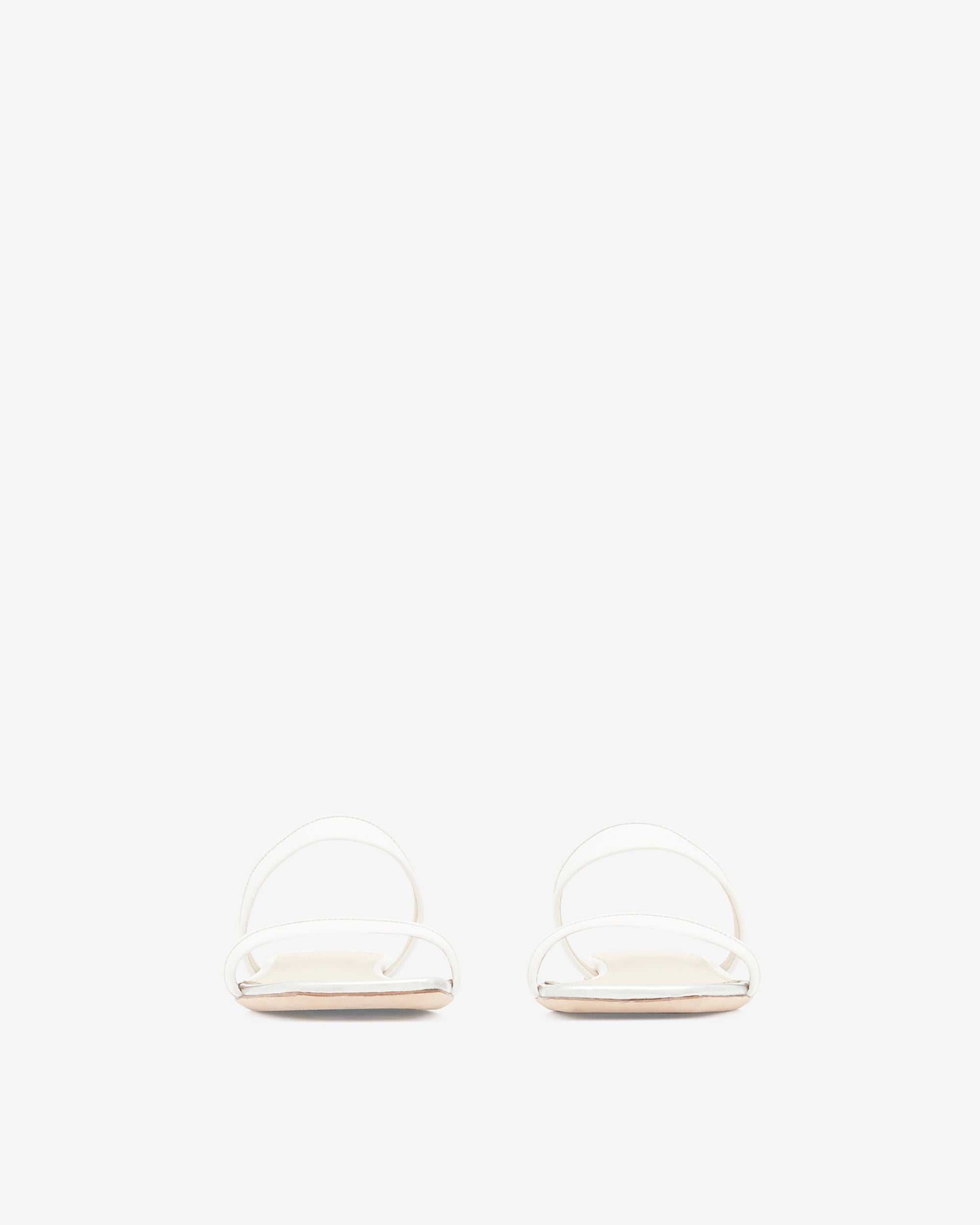 Thulite Met sandals in leather - Full White Silver