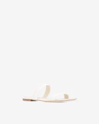 Thulite Met sandals in leather - Full White Silver