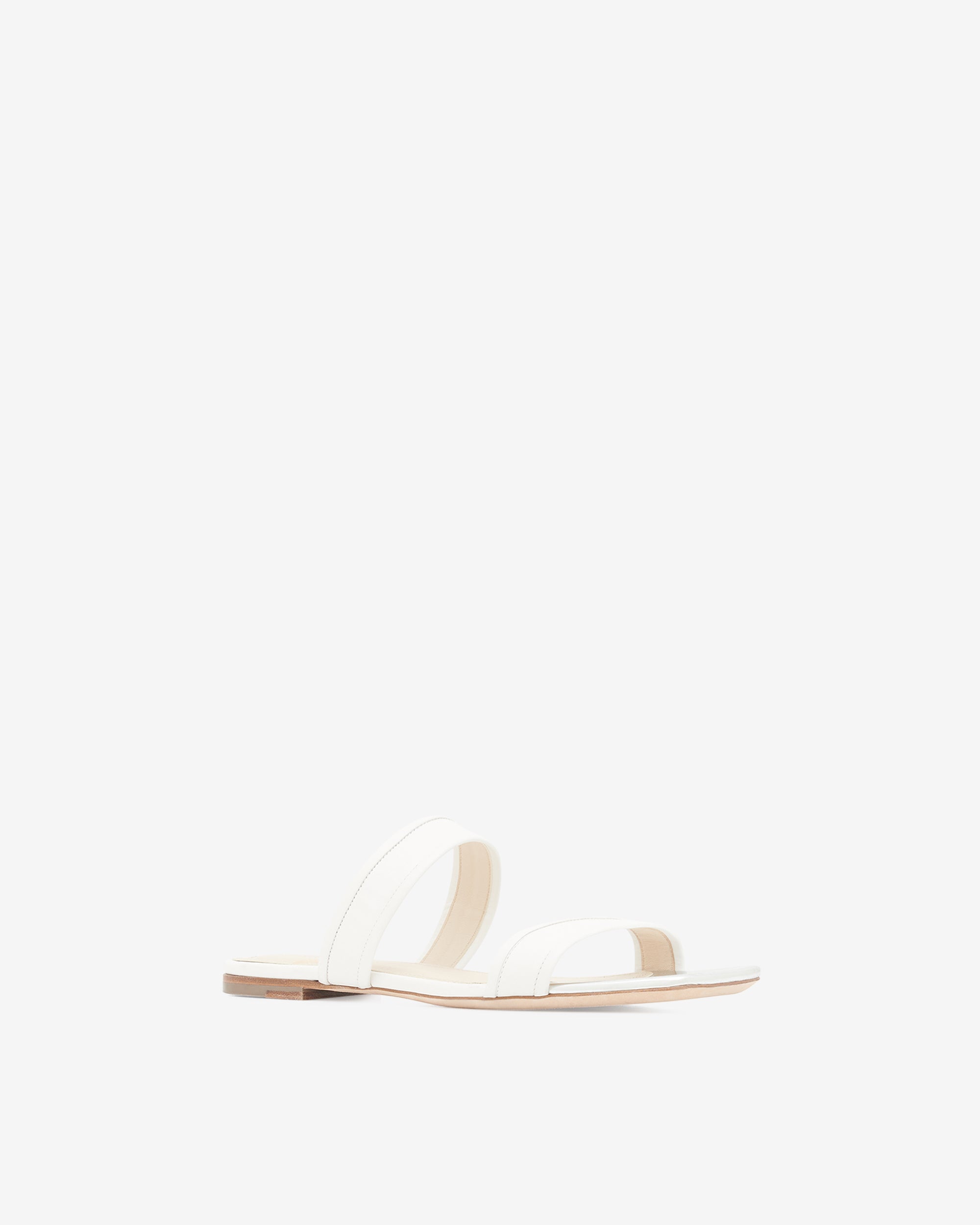 Thulite Met sandals in leather - Full White Silver