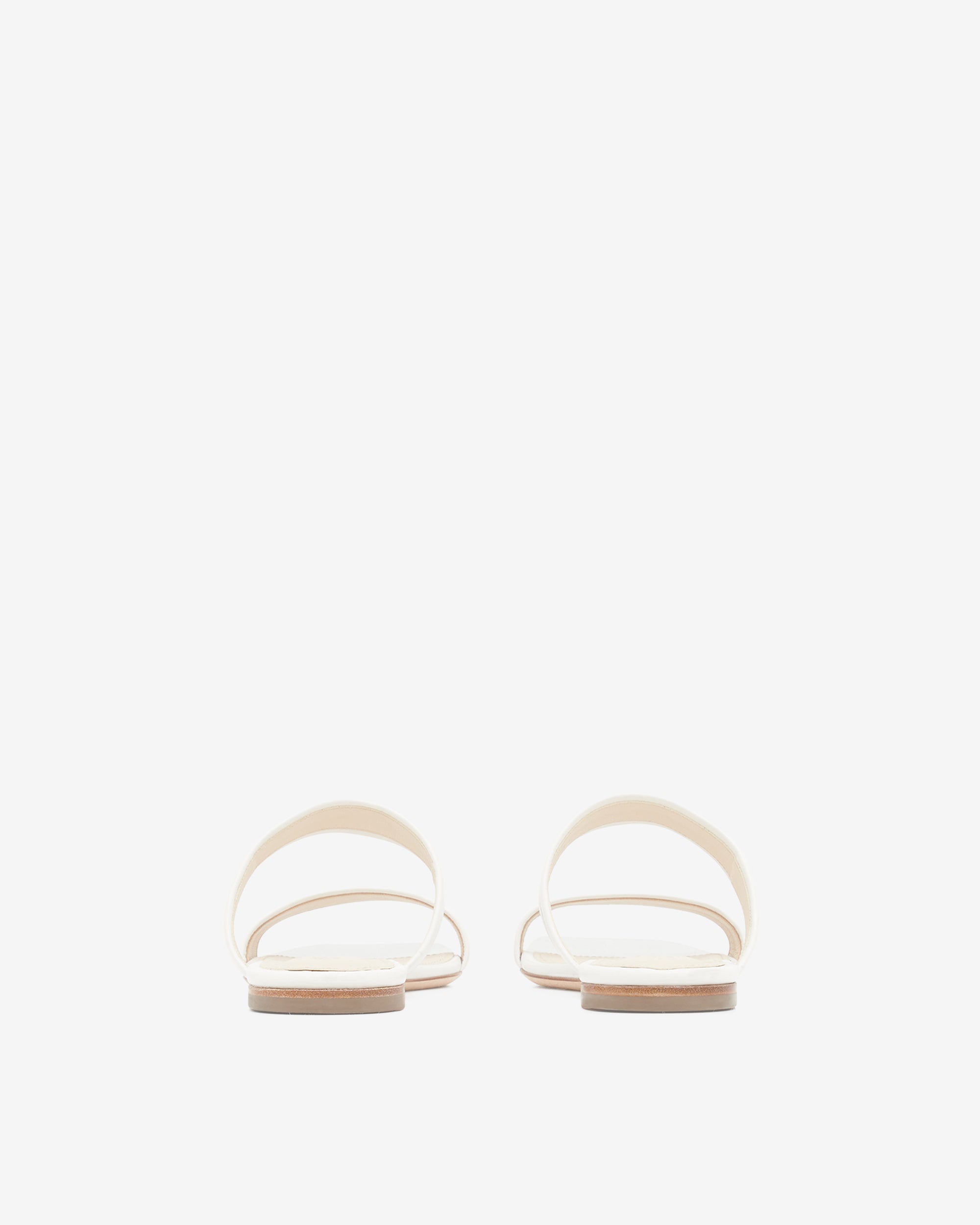 Thulite Met sandals in leather - Full White Silver
