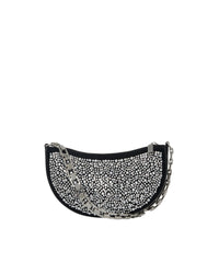 Bow Strass leather clutch bag - Black & Strass