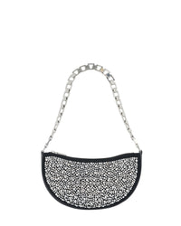 Bow Strass leather clutch bag - Black & Strass