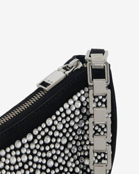 Bow Strass leather clutch bag - Black & Strass