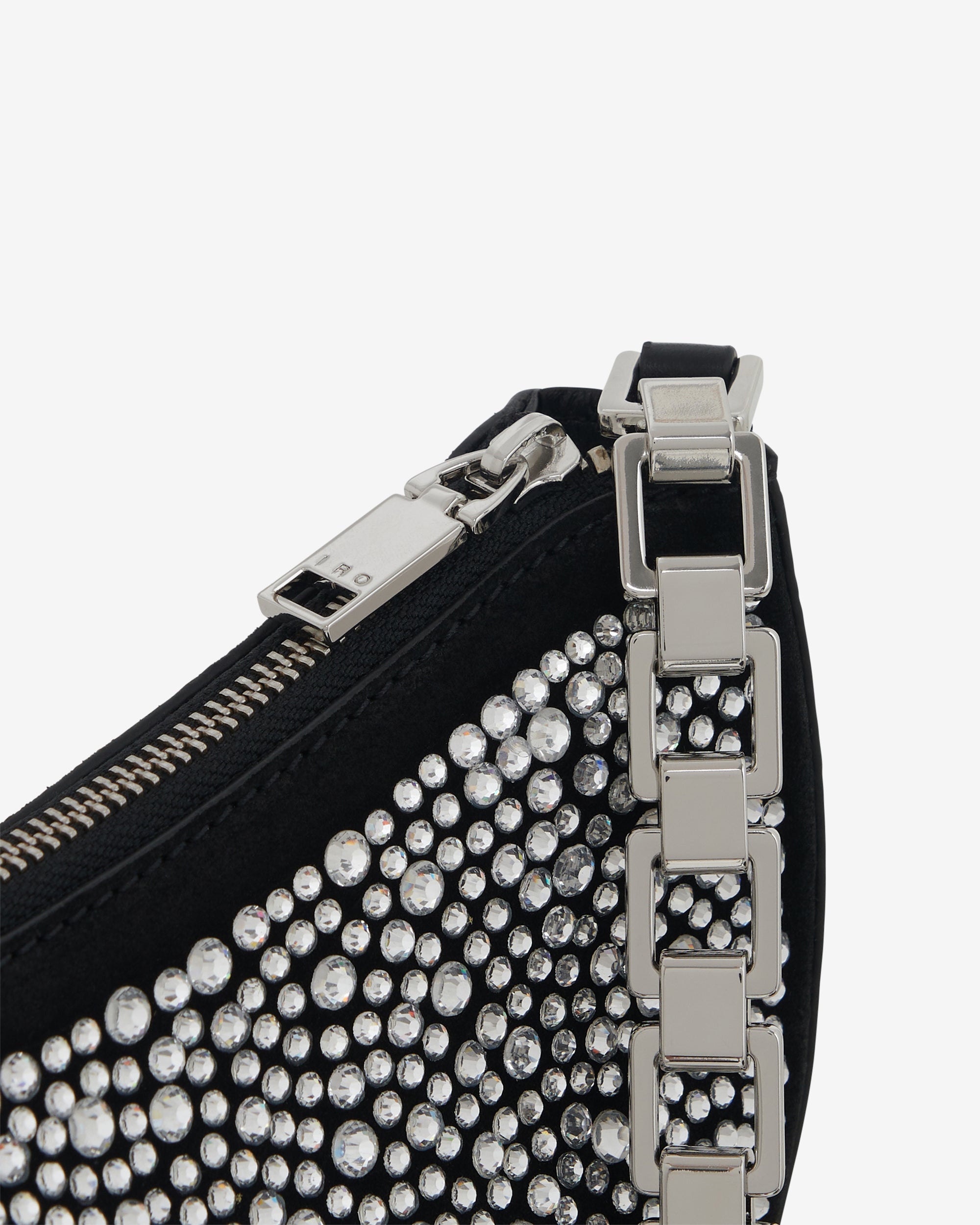 Bow Strass leather clutch bag - Black & Strass