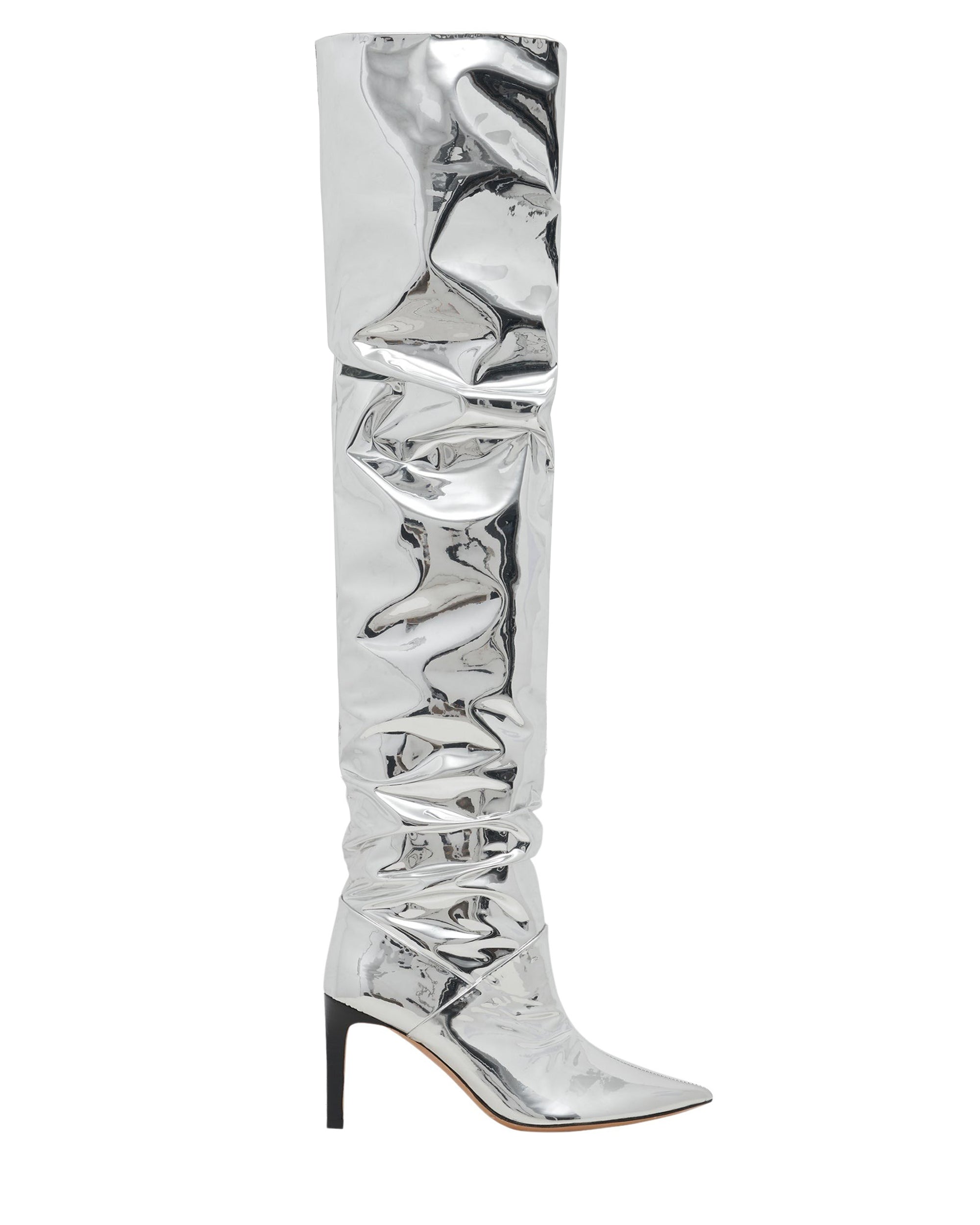 Eva Mirror 90 heeled thigh boots - Silver