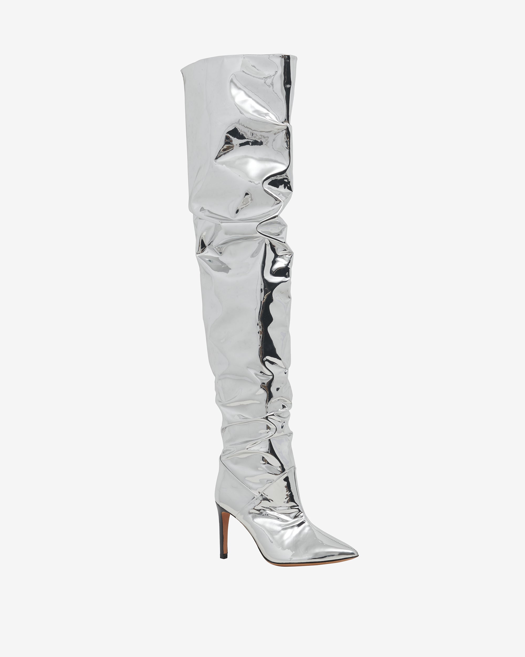 Eva Mirror 90 heeled thigh boots - Silver