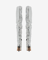 Eva Mirror 90 heeled thigh boots - Silver