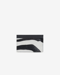 Cardi Zebra leather card case - Beige & Black Zebra