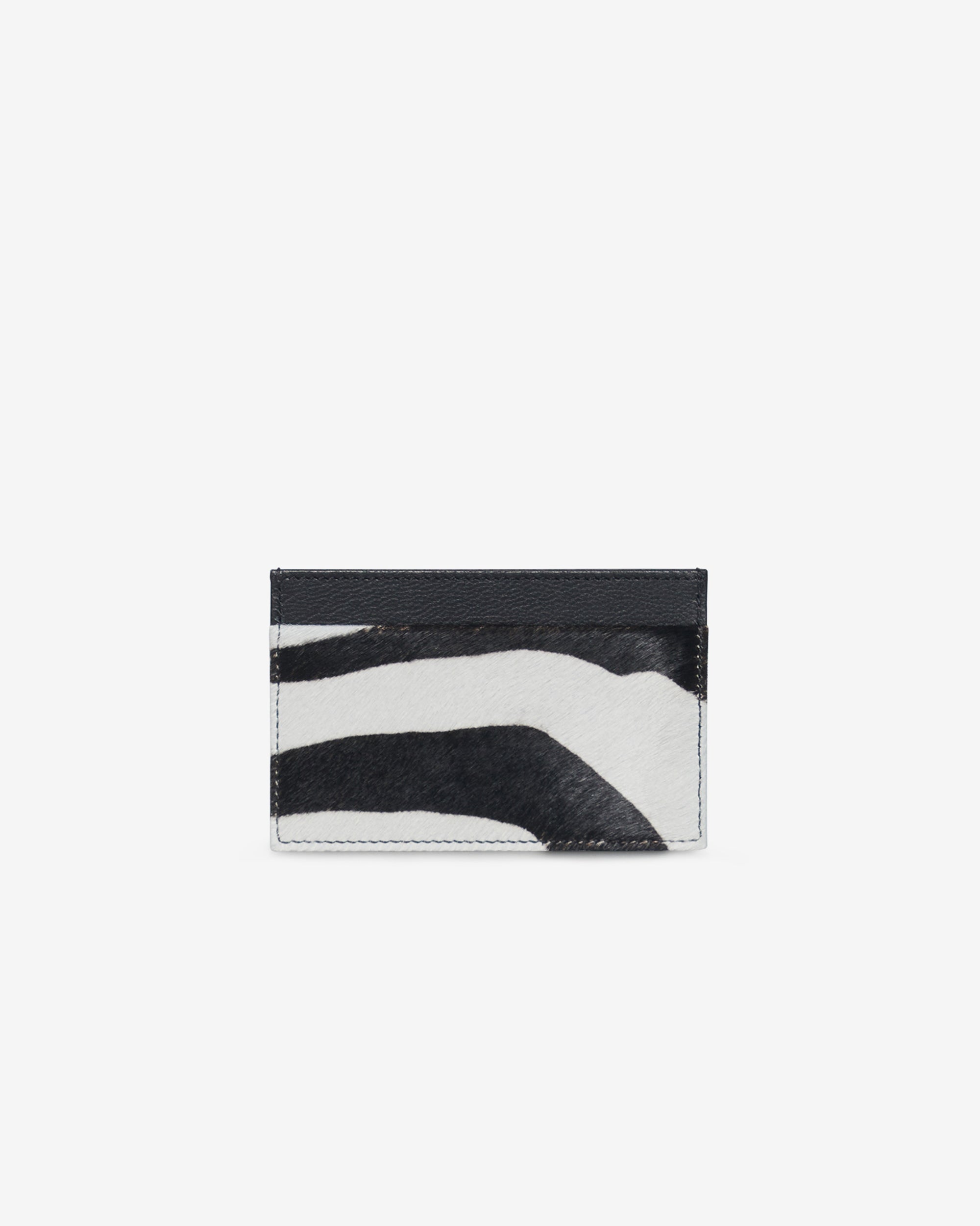 Cardi Zebra leather card case - Beige & Black Zebra