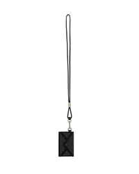 Louna leather card case - Black & Strass