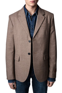 ZHORS LIGNE BEIGE VANILLEH WOOL MINI CHECK