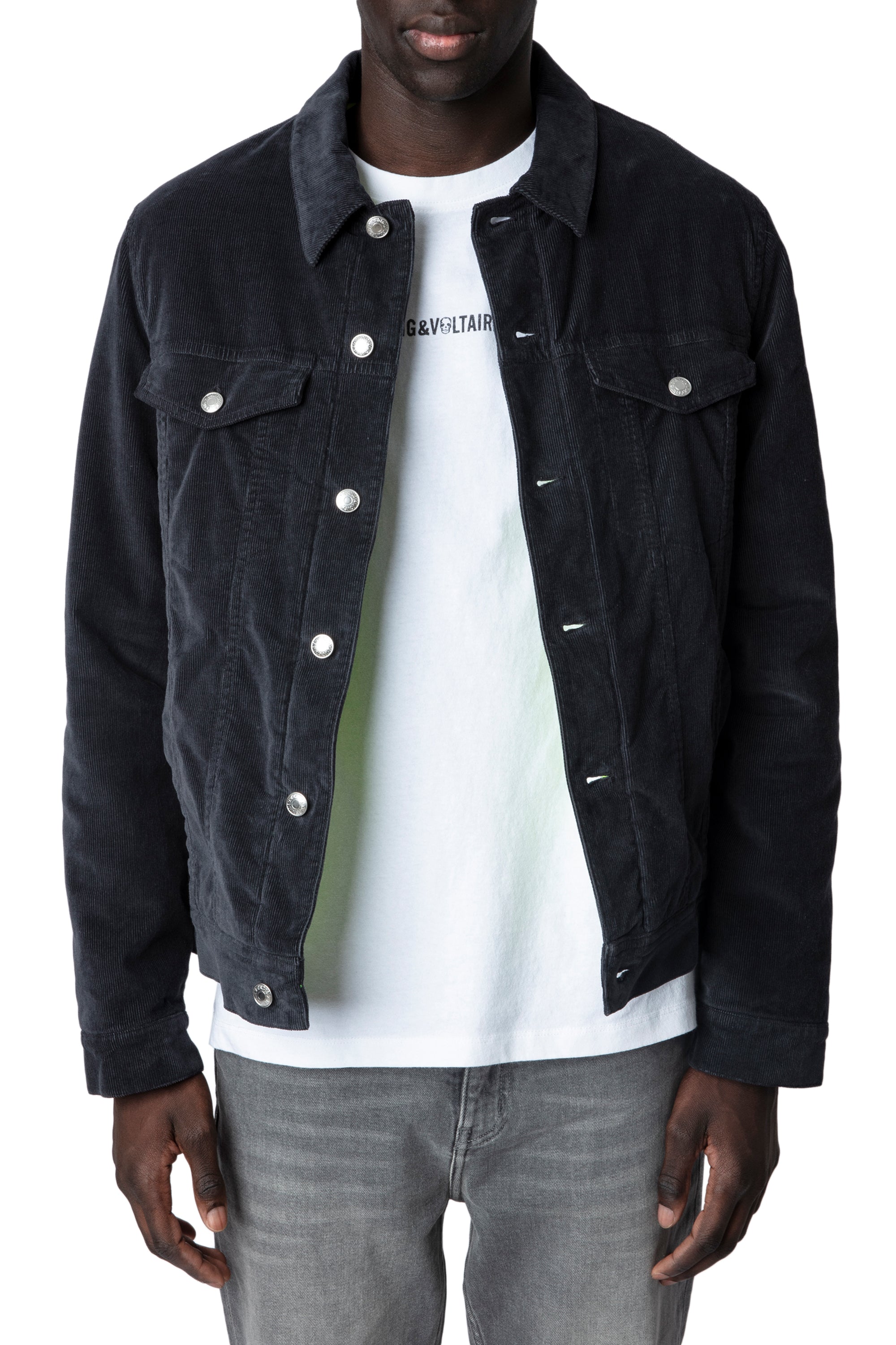 Blouson Base Velours - Anthracite