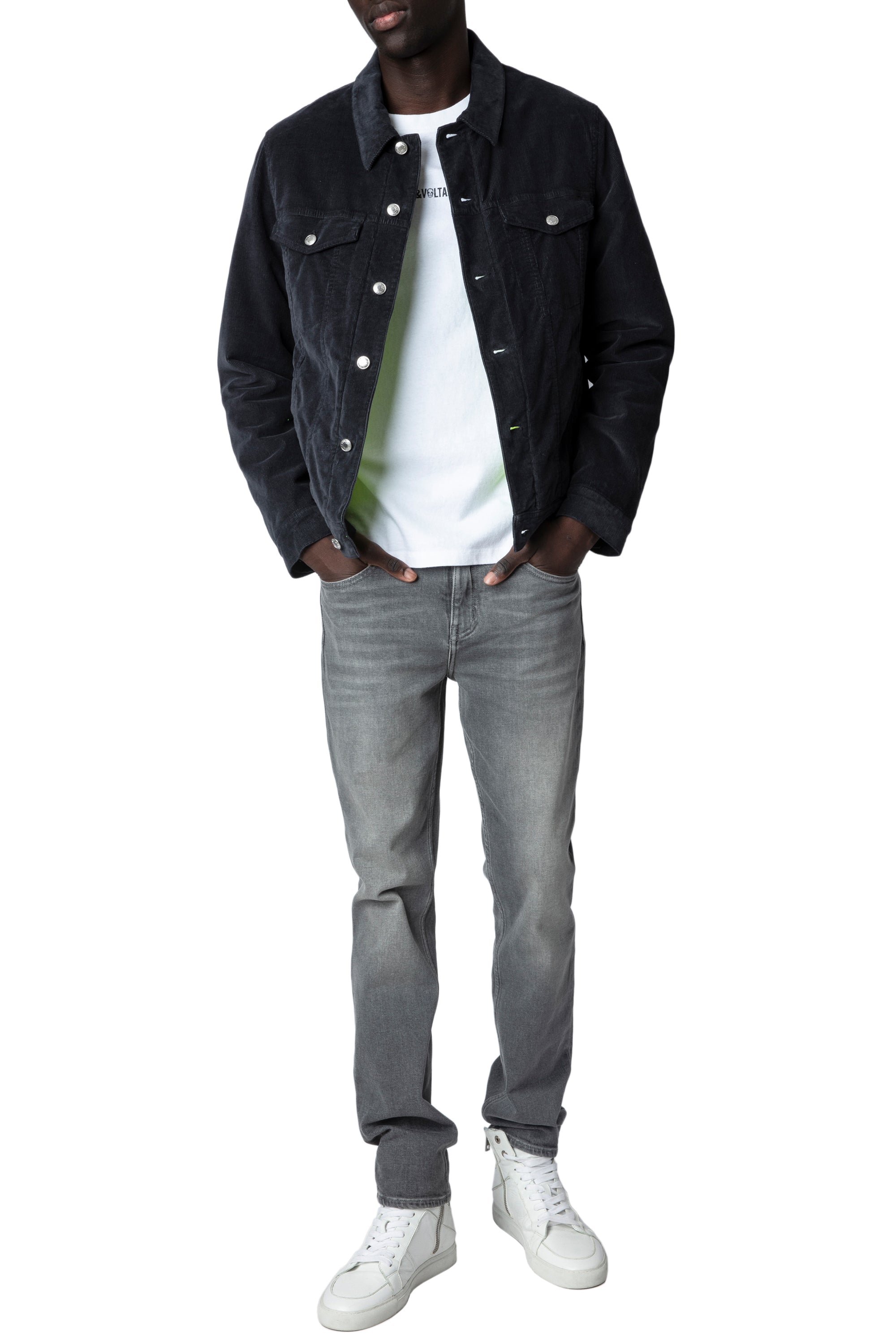 Blouson Base Velours - Anthracite